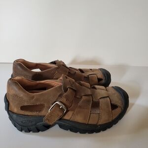 Keen Leather Gladiator Hard Sole Velcro Closure Sandals Size 6.5 Womens
